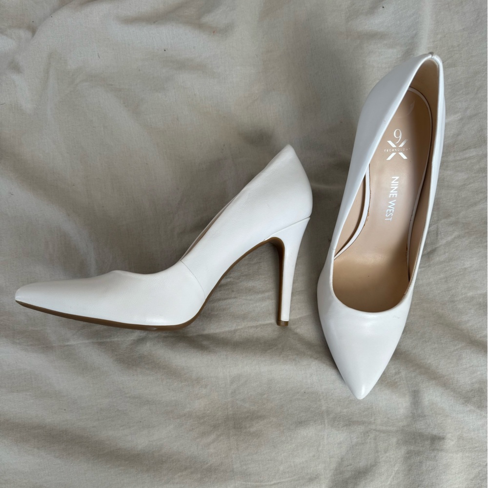 Nine West White High Heels